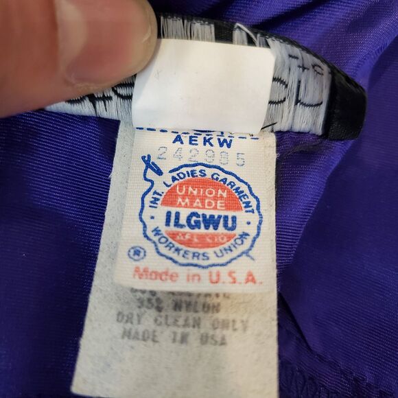 VTG 80s 90s Velvet Puff Sleeve Cocktail Dress Rhinestones Open Back Purple Retro - Picture 14 of 16